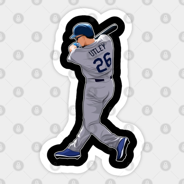 Chase Utley #26 Swings Sticker by RunAndGow
